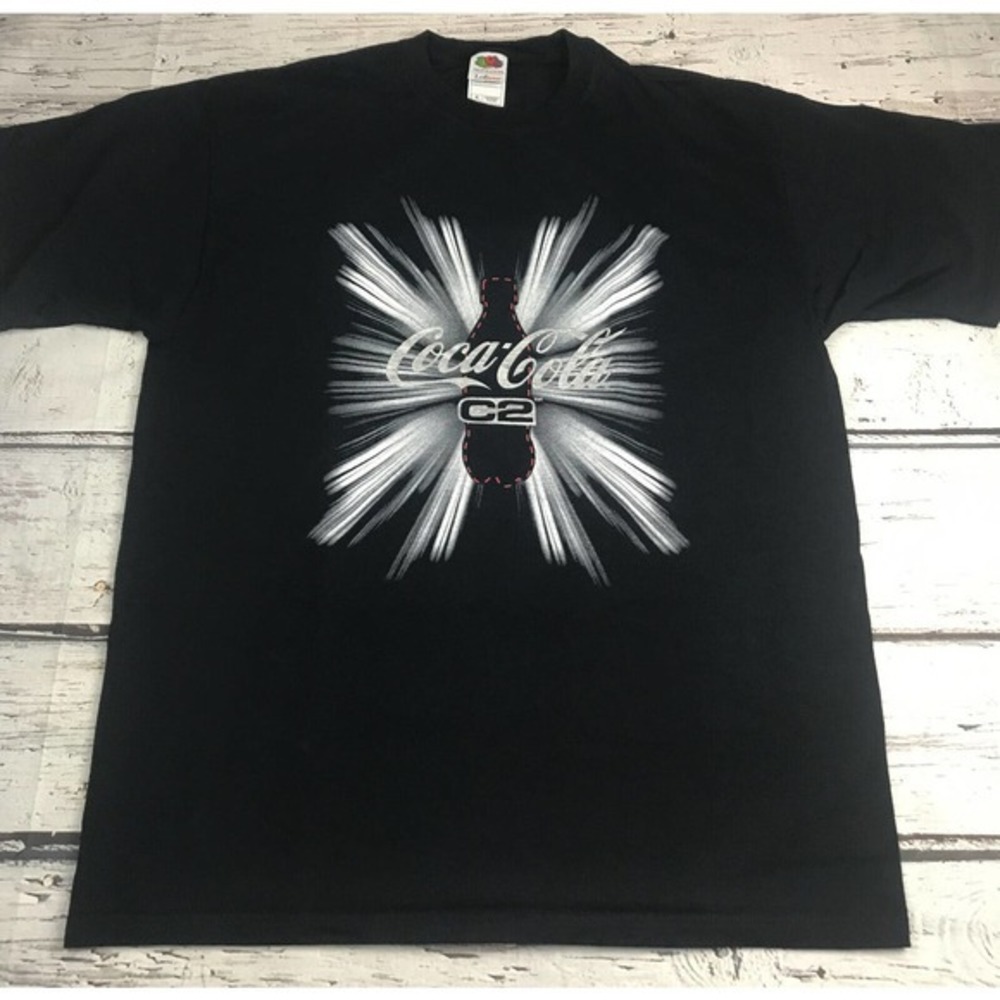 Rare Discontinued Coca-Cola C2 Soda‎ T-Shirt XL Black Cotton Low-Carb Collector